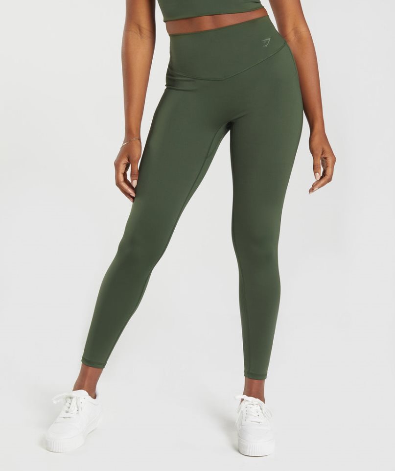 Women\'s Gymshark Elevate Leggings Olive | NZ 9WIYGP